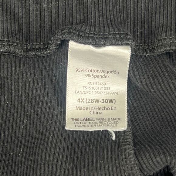 Time And Tru Shorts 4X Black Ribbed Knit Elastic Waist Lounge Casual Bike Shorts - Picture 6 of 9